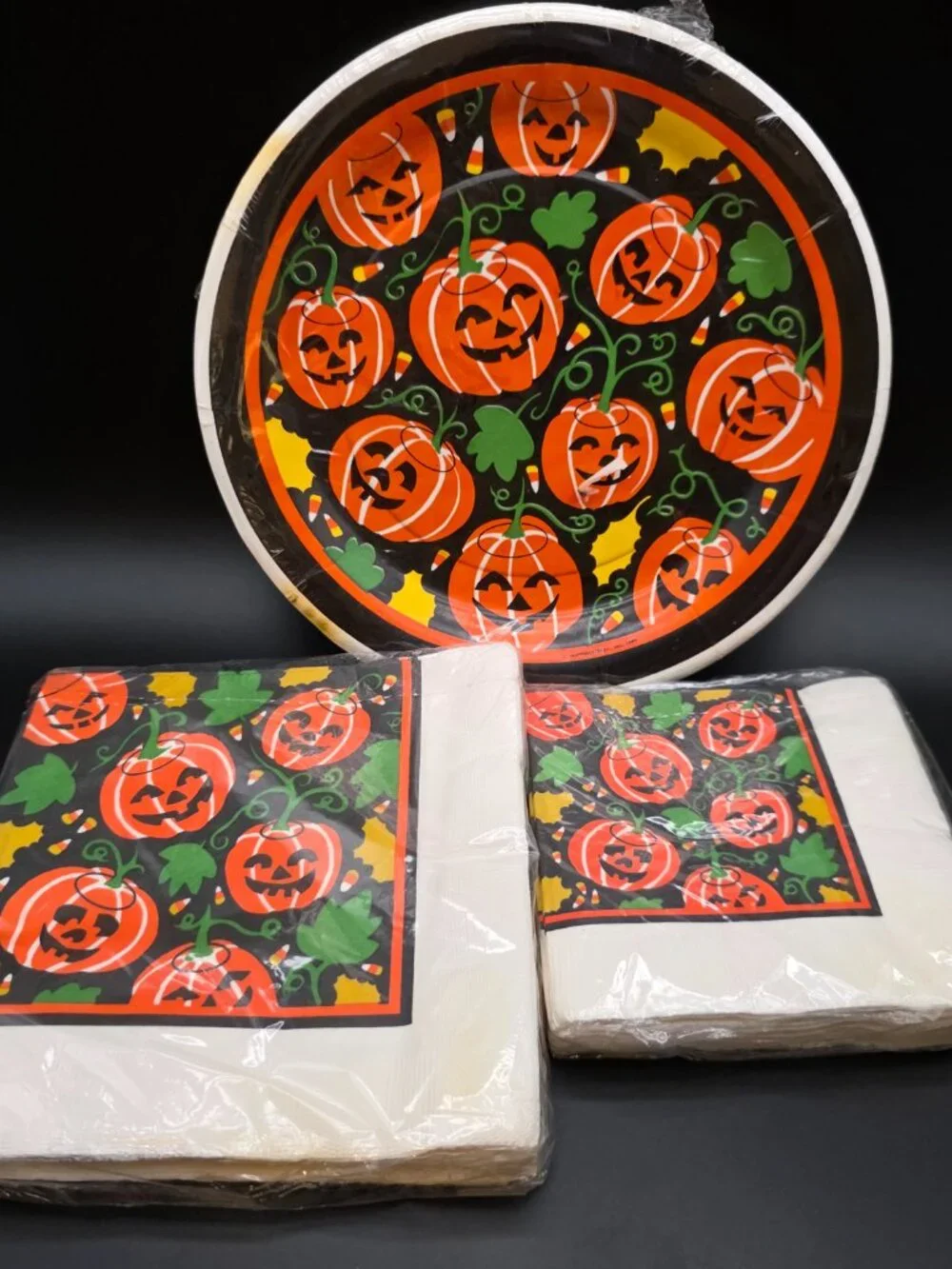 Vintage Halloween Party Supplies Plates Napkins